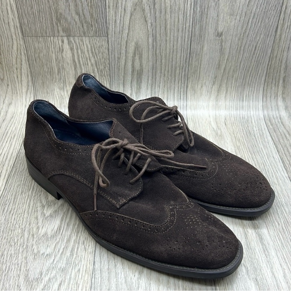 Joseph Abboud Dark Brown Suede Oxfords